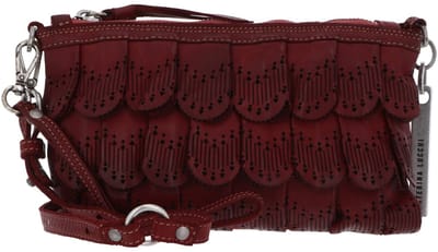 CATERINA LUCCHI Leren schoudertas Loretta Pochette Cardinale donkerrood