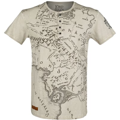 The Lord Of The Rings T-shirt - Middle Earth - S tot XXL - voor Mannen - grijs
