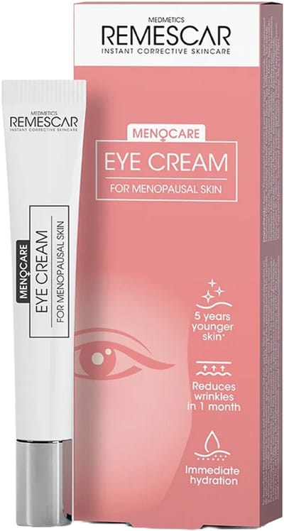 Remescar Menocare oogcrème 15 ml - oogcrème voor gevoelige huid tijdens menopauze, tegen fijne lijntjes en rimpels, verzacht en versterk in 1 week, klinisch bewezen