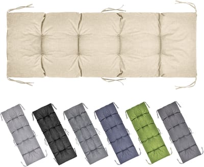 Garronda Bankkussen 160x50 cm – 10 cm dik – Waterafstotend & UV-bestendig – met Banden – Cappuccino GD-AM-Bono