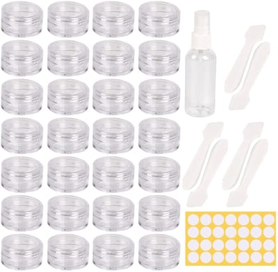 70 Stuks Crèmepotjes Van 5 Ml Met Deksel, Transparante Kunststof Potjes Om Te Vullen, Monstercontainers, Mini-blikjes Lippenbalsem, Lege Crèmepotjes, Zalfpotjes