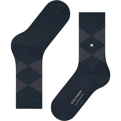 Burlington Marylebone Lurex gedessineerd wol sokken dames blauw - maat 36-41