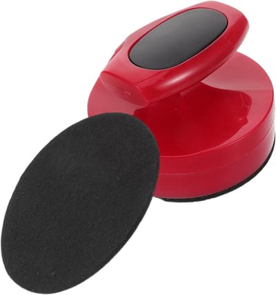 Airhockey Vervangingspads - Pusher Pads Pluis - Airhockey Spelverbetering - Zelfklevende Achterkant - 9.3 x 9.3 x 0.2 cm - Rood
