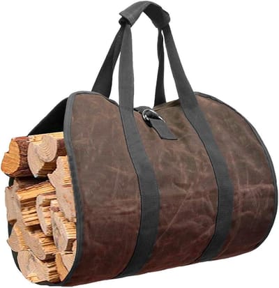 Brandhouttas Canvas - Houtdrager - Hout Vervoeren - Verstelbare Schouderriem - 46 x 98 cm - Meerkleurig