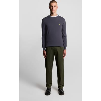 Lyle & Scott Cotton Merino Crew Neck Jumper Truien & Vesten Heren - Sweater - Hoodie - Vest- Paars - Maat S