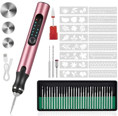Draagbare elektrische graveerpen met 36 bits - USB oplaadbare graveergereedschapsset voor sieraden, kristal, metaal, glas, kunststof, hout en steen