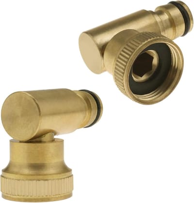 2 x Tuinslang Hoekverbinding, 90 Graden, Snelkoppeling, 1.8 cm (3/4 Inch) Tuinslang Aansluiting, Ideaal voor Tuin en Buitengebruik