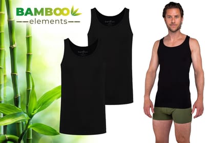 Bamboo - Hemden Heren - Onderhemd Heren - 2-pack - Zwart - Tanktop Heren - Singlet Heren - Bamboe Heren Hemden - Ondergoed Heren