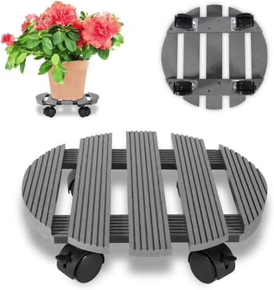 Plantenroller met wieltjes Ø 30 cm - Bloemenroller voor binnen en buiten, draagkracht 80 kg