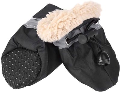 4 Stuks Honden Schoenen Beschermers met Elastische Bevestigingsbanden - Antislip Zool, Waterdicht en Zacht Gevoerd voor Honden
