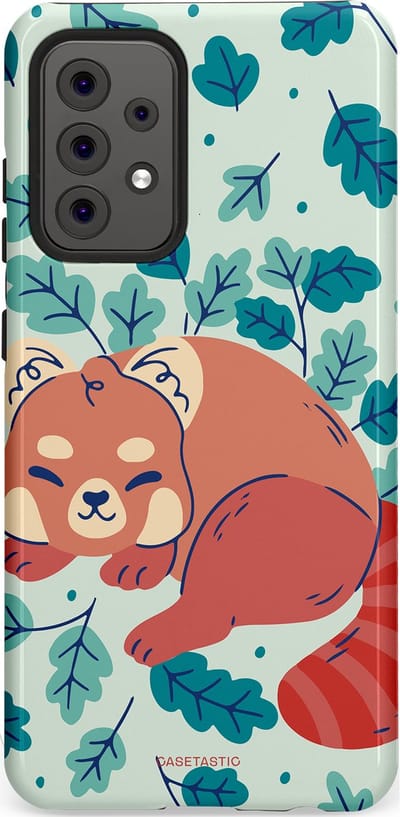 Casetastic Hoesje Geschikt voor Samsung A52 (4G/5G/s) - Stijlvolle Beschermende Duo-layer Case - Rode panda avonturen