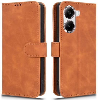 Coverup Hoesje - Geschikt voor Xiaomi Poco X7 Pro Hoesje - Coverup Book Case - Bruin