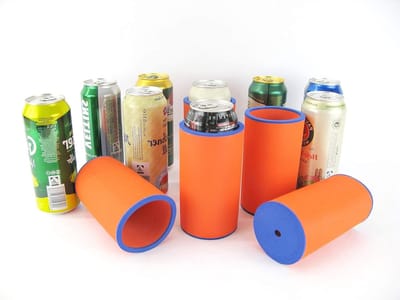 Drankkoeler Set - Blikjeshouder Beker - Dranken Koel Houden - Dikke Neopreen Isolatie - Set van 5 stuks - Oranje