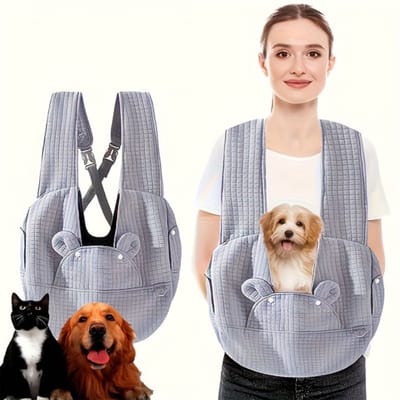 Deze rugzak voor huisdieren heeft een ontwerp dat aan de voorkant op de borst gedragen wordt en is geschikt voor kleine honden en katten. Hij is ideaal voor buitenactiviteiten, woon-werkverkeer, dierenartsbezoeken en andere reis- en fietsmomenten.