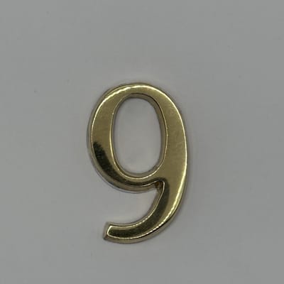 Nummerplaatje 9 - Nummerbordje Klein - Huisnummer - Deur en Kamernummer - Lockernummer - Plakcijfers - Zelfklevend - Brievenbus Nummer - Goud Look - 4 CM