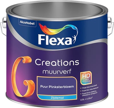 Flexa - Creations Muurverf Zijdemat - Puur Pinksterbloem - Mengverf - 2,5 L