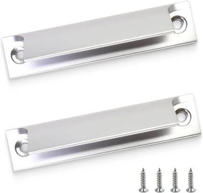 Set van 2 stevige balkon deurhandgrepen voor schuifdeuren, ramen en meubels - Aluminium legering, zilver, inclusief 4 schroeven en eenvoudig te installeren