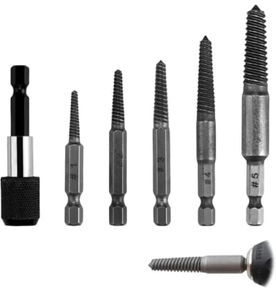 Professionele 6-delige Schroefextractorset met Magnetische Boorhouder en Schroefverwijderaar