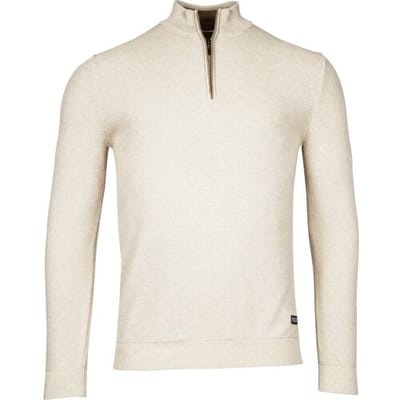 Baileys Trui Half Zip Structure Knit Combed Cotton Kitt Melange / male