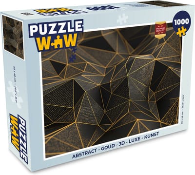 Puzzel Abstract - Goud - 3D - Luxe - Kunst - Legpuzzel - Puzzel 1000 stukjes volwassenen