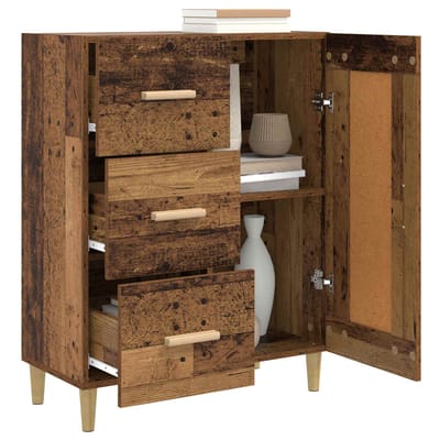vidaXL - Dressoir - Oud - hout - 69,5 - x - 34 - x - 90 - cm - Bewerkt - hout
