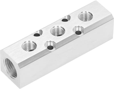JHUBERS- Luchtverdeler Aluminium - Pneumatische Verdeler - Lichtgewicht - Corrosiebestendig - Geschikt voor Compressoren - Efficiënte Luchtverdeling - Luchtverdeelblok