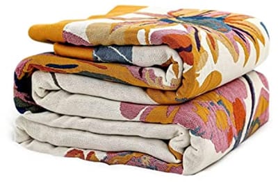 Boho Dekens voor Bed en Bank - Ultra Zachte Katoenen Quilts voor Elk Seizoen - Bloemenprint Rustieke Interieur Decoratie