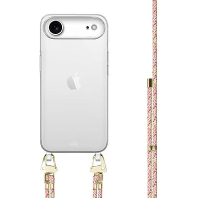 xoxo Wildhearts siliconen hoesje - Geschikt voor iPhone 17 Air - Rainbow Vibes - Telefoonhoesje - Hoesje met koord - telefoonkoord - Transparant hoesje - In lengte verstelbaar - Meerkleurig regenboog koord