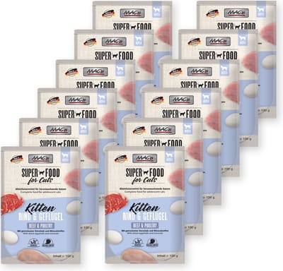 MAC's kittenvoer rund & gevogelte - superfood voor kitten 12 x 100g