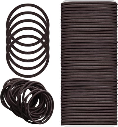 Haarelastiekjes Set van 100 Stuks | 2mm | Sterke en Zachte Metalen Vrije Haarelastieken voor Vrouwen, Meisjes en Kinderen (Donkerbruin)