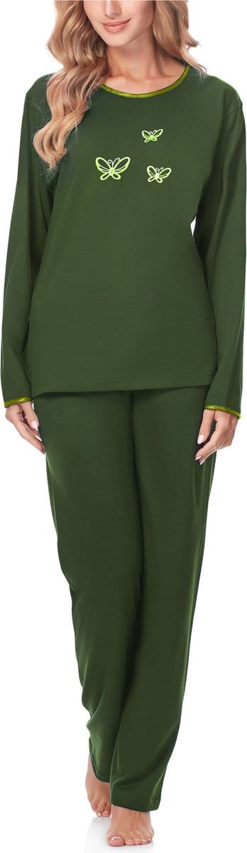 Merry Style Dames Pyjama - Lange mouwen - Lange broek - Katoen - MS-DR-Malwa-PJ - Donkergroen (Lange mouwen) - L