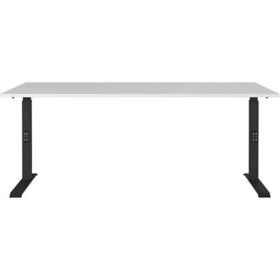 Agenda bureau, mechanisch in hoogte verstelbaar, B 1800 x D 800 x H 680-910 mm, lichtgrijs/zwart