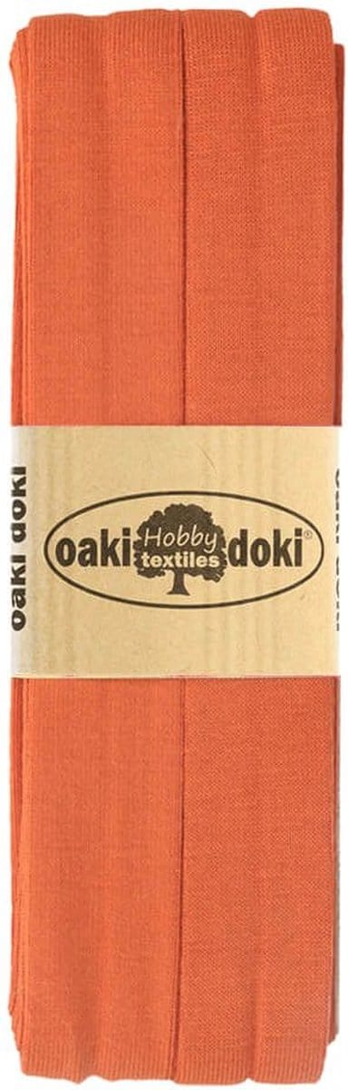 Oaki Doki Jersey Tricot Biaisband 20mm – 3 Meter – Brique 948 – Elastisch Afwerkingslint voor Stretchstoffen