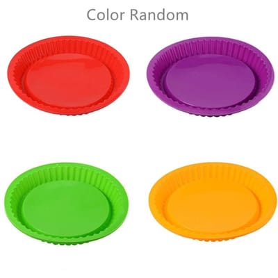 26cm Siliconen Cake Bakvorm Hoge Temperatuur Pizza Taart Pan Gemakkelijk Loslaten Toast Brood Vorm Voor Keukengereedschap Gebak Accessoires purple