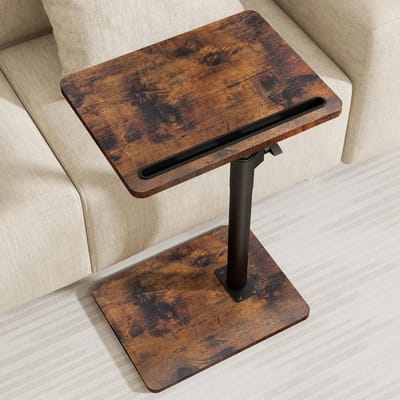Bijzettafel Draaibaar - Slaapkamer Tafel - Comfortabel Werken - 360° Draaibaar - 40x27cm - Vintage