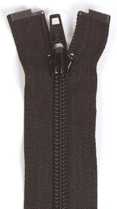 YKK rits, niet deelbaar, kunststof tandjes, 4 mm breed, lengte 10 cm, bruin.