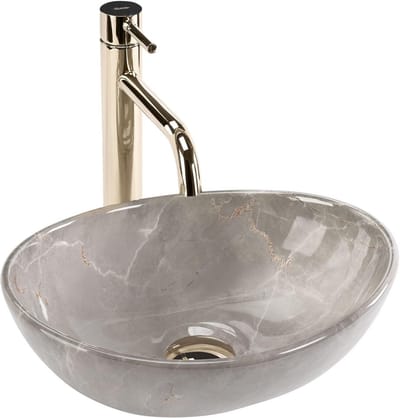 Wastafel Keramiek - Aanrecht spoelbak - Badkamer Inrichting - Opbouw Model - 35x26x13 cm - Sofia Mini