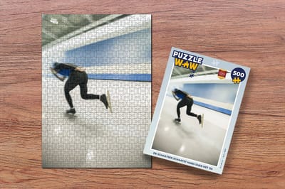 Puzzel De schaatser schaatst hard over het ijs - Legpuzzel - Puzzel 500 stukjes
