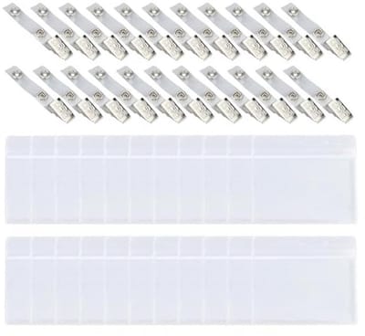Transparante kaarthouder set met 22 clips voor ID, studenten- en betaalkaarten