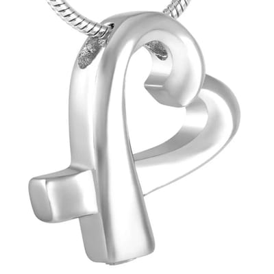 Aramat Jewels | Gedenkhangers | Stalen Hart Ashanger – Zilverkleurig Assieraad RVS Gedenksieraad | Open hartje-2.5x1.7cm | |20mm | Staal | Volwassenen | Verkleurd niet