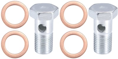 Dailygoods- Schroeven Set - M14x1.5 35mm - 6 Stuks - Zilvertint/Paarse Kopertint - Metaal - Holle Schroeven - Lange Levensduur - Motorfiets Bouten
