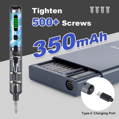 Precision Schroevendraaierset - 81-delige Mini Elektrische Schroevedraaier met 64 Bits en 5 Koppelinstellingen