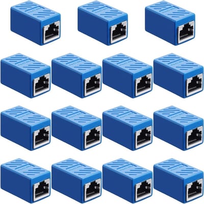 Ethernet Coupler voor Cat7/Cat6/Cat5e/Cat5 Netwerk, 15 Stuks, Vrouwelijke Verbinder voor Netwerkkabels, Verlengadapter voor Snelle Verbindingen