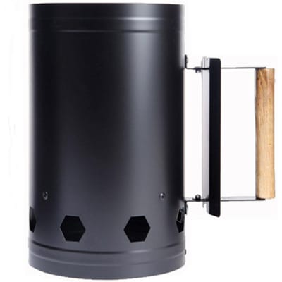 Schoorsteenstarter Hittebestendig Roestvrij Staal Barbecue Schoorsteenstarter voor Buiten Koken Zwart zwart