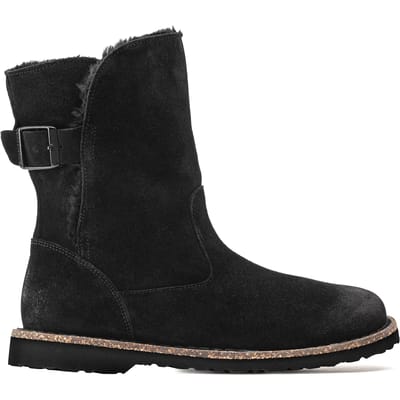 Leren suède enkellaarsjes met schapenwol vrouw Birkenstock Uppsala