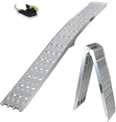 TRUTZHOLM 1 x opvouwbare oprijplaat 226 cm draagvermogen 680 kg aluminium grijs motor oprijplaat laadklep