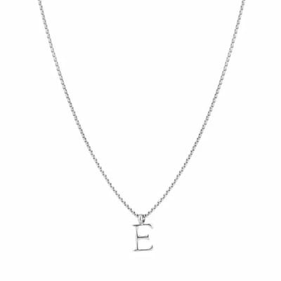 Bijoutheek Collier Letter E Zilver
