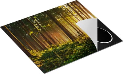 Chefcare Inductie Beschermer Bos met Zon tussen de Bomen - 60x50 cm - Afdekplaat Inductie - Kookplaat Beschermer - Inductie Mat