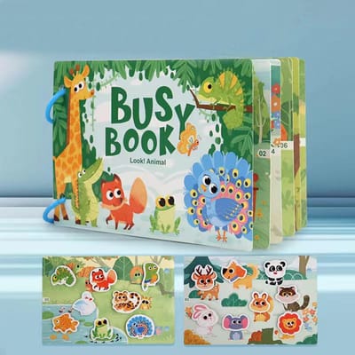Montessori Kind Busy Book Mijn Eerste Rustige Boek Plakken Vroege Educatie Leerspeelgoed Kinderen Memoryspel Ideaal Voor Kinderen 2 3 Jaar blue