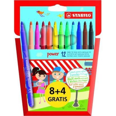 Stabilo Power etui 8+4 GRATIS Tekenen Verven en kleuren